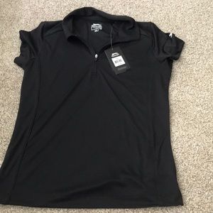 Black collared golf shirt half zip